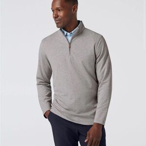 Mizzen+Main KPI Light Gray Zip-Up Sweater